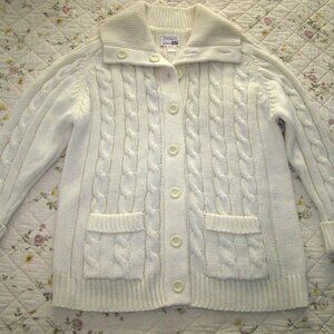 Sears VTG cable knit button front cardigan sweater